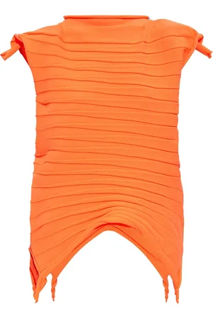 PLEATS PLEASE ISSEY MIYAKE Asymmetrisk stribet top