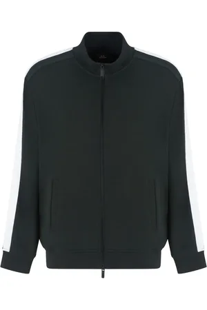 Armani Exchange Sweatshirt med logobånd og lynlås