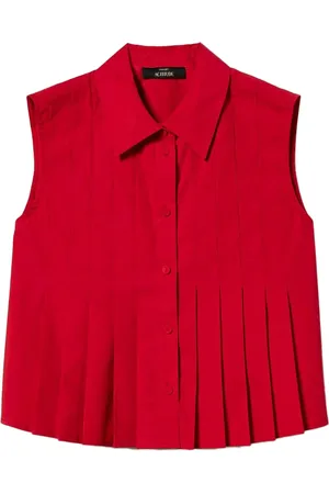 Twin-Set Cropped plisseret skjorte