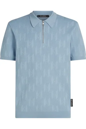 Karl Lagerfeld Polo med monogram og korte ærmer