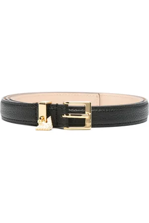 Emporio Armani Eagle læderbælte med logovedhæng