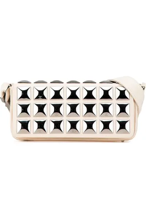 CHANEL CC Flap skuldertaske i jersey med pyramidenitte fra 2003-2004