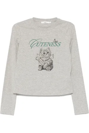 B+AB Langærmet T-shirt med grafisk tryk