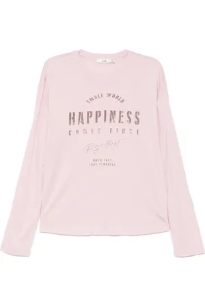 B+AB Langærmet T-shirt med slogantryk