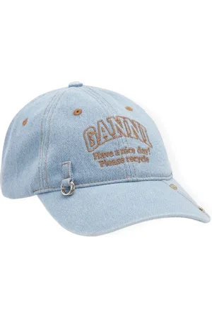 Ganni Logobroderet kasket i denim