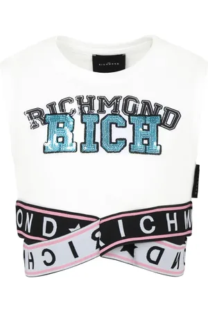 John Richmond T-shirt med krydset kant