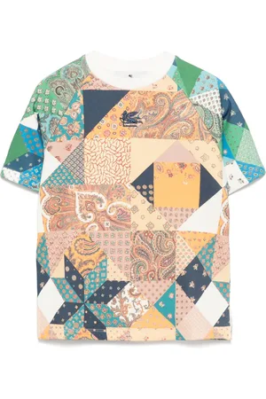 Etro T-shirt med patchwork-tryk
