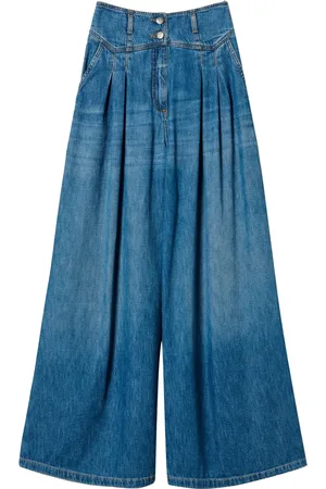 Twin-Set Jeans med brede ben og plisseringer
