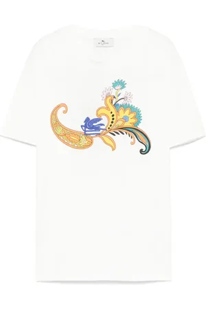 Etro T-shirt med paisley-broderi