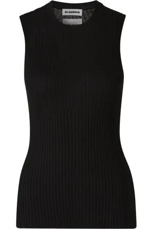 Jil Sander Ribbet tanktop i silke