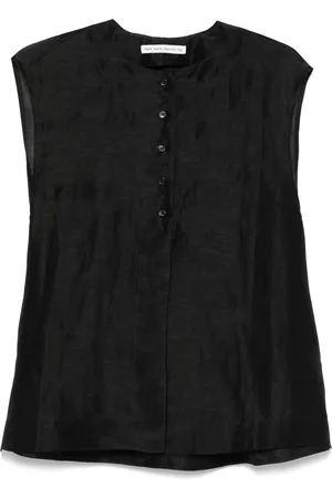 Mark Kenly Domino Tan Cocoon-bluse