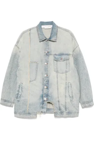 ISABEL BENENATO Denimjakke med slitageeffekt