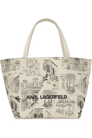 Karl Lagerfeld X Jorge Parra tote i kanvas med heldækkende tryk