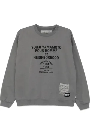 YOHJI YAMAMOTO X Neighborhood langærmet sweatshirt med tryk