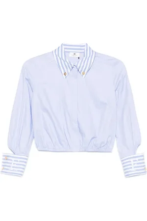 Elisabetta Franchi Skjorte i poplin med stribedetalje