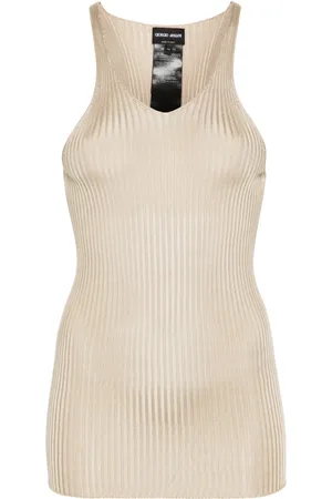 Giorgio Armani Ribbet tanktop i silke