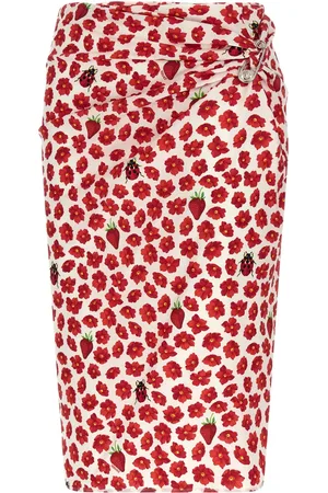 VERSACE Mellemlang Strawberry Garden nederdel
