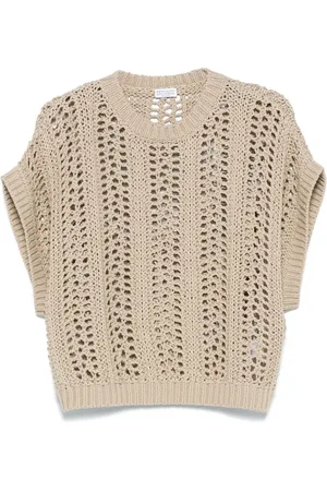 Brunello Cucinelli Vest i åben strik