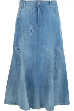 ERMANNO SCERVINO Mellemlang denimnederdel med svaj