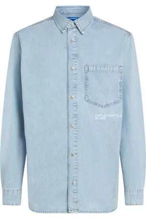 Karl Lagerfeld Denimskjorte med logo-broderi