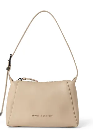 Brunello Cucinelli Logopræget skuldertaske