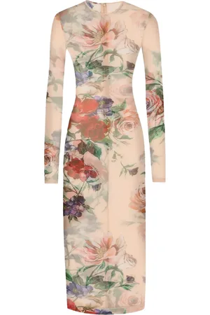 Dolce & Gabbana Mellemlang kjole med blomstertryk