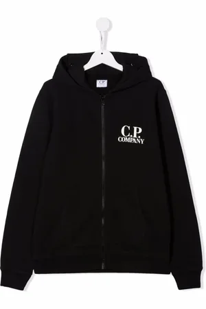 C.P. Company TEEN hættetrøje med lynlås og logotryk