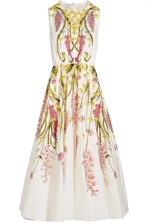 Giambattista Valli Kjole i poplin med Wildflowers-tryk