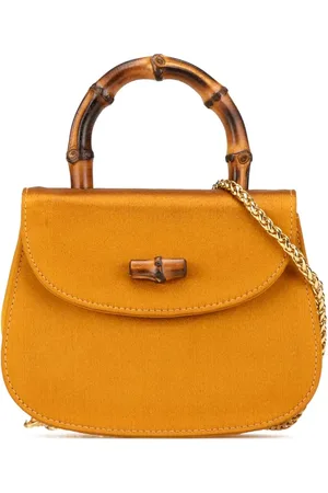 Gucci Mini Night satchel-taske i satin og bambus fra det 20. århundrede