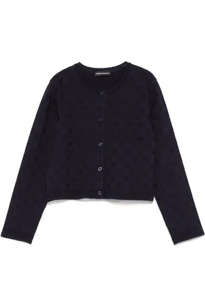 Emporio Armani Intarsia-cardigan med logo
