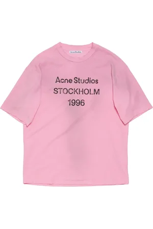 Acne Studios T-shirt med slitageeffekt og logotryk