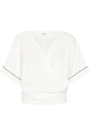 Brunello Cucinelli Monili-udsmykket bluse