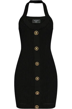 Balmain Kort ribbet kjole