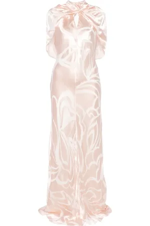 Alberta Ferretti Lang kjole i satin