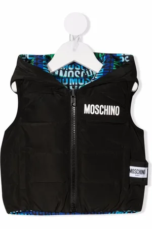 Moschino Vest med logotryk og hætte