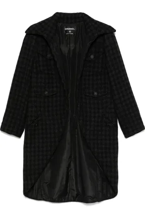 CHANEL Houndstoothmønstret frakke i tweed fra 2008