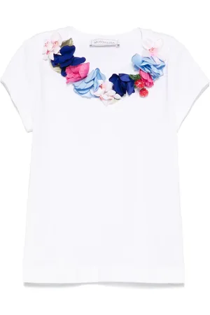 MONNALISA T-shirt med blomster-applikation
