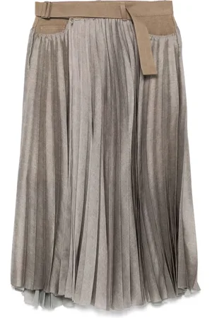 SACAI Midi nederdel med denim-paneler