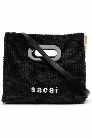 SACAI Vævet shopper-taske med broderet logo