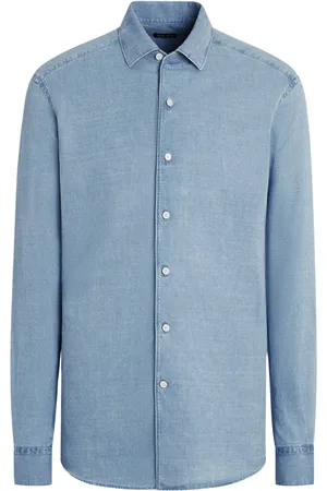 Ermenegildo Zegna Denimskjorte med bleget effekt