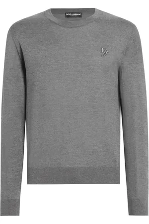 Dolce & Gabbana Sweater i silke med logobroderi