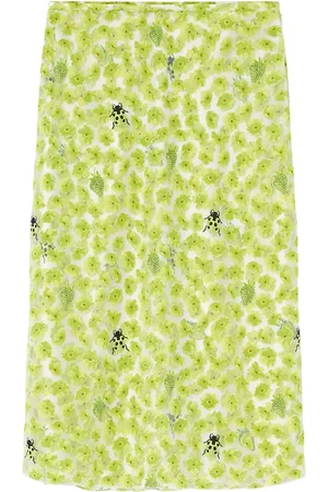 VERSACE Strawberry Garden devoré pencil-nederdel