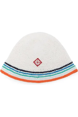 Casablanca Tennis Stripe hæklet hat