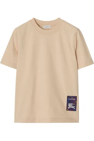 Burberry T-shirt i bomuld med ternet mærke