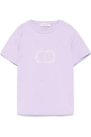 Twin-Set Oval T-shirt med rhinsten