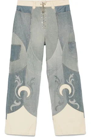 Marine Serre Jeans med paneler