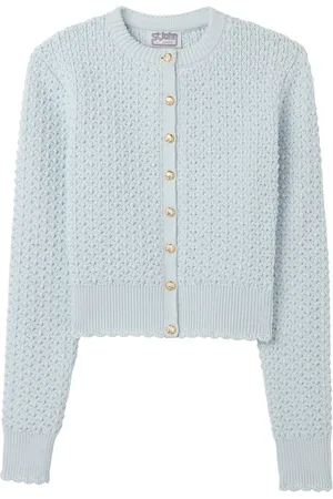 ST. JOHN Hæklet-strikket cardigan
