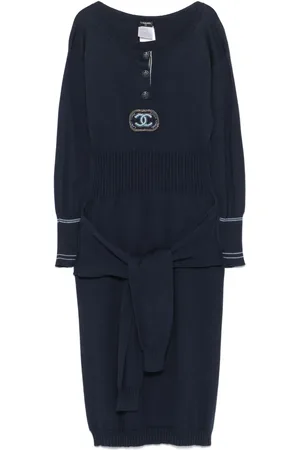 CHANEL Mellemlang strikket kjole fra 2008