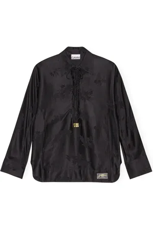 Ganni Blomstret skjorte i jacquard