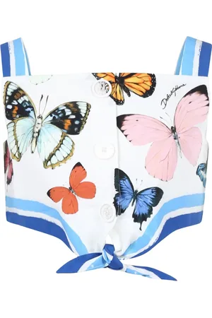 Dolce & Gabbana Top med sommerfulgetryk